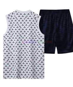 Paris Saint-Germain White Sleeveless Training Kit 2022/23 (Jordan & small Paris Prints )