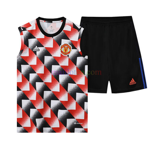 Manchester United Red Patterned Sleeveless Training Kits 2022/23