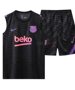 Barcelona Black Sleeveless Training Kit 2022/23 (gray geometric prints)