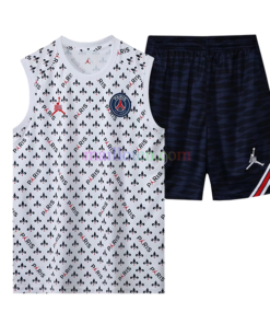 Paris Saint-Germain White Sleeveless Training Kit 2022/23 (Jordan & small Paris Prints )