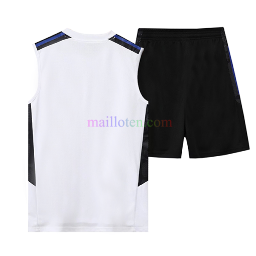 Real Madrid White Sleeveless Training Kits 2022/23 (white top & black shorts)