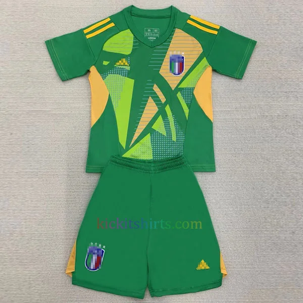 Buy Italy Goalkeeper Kit Kids 2024 Green Cheap Football Shirts