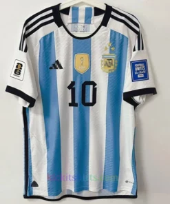 #10 Messi Argentina Home Three Stars Shirt 2022 Stadium Edition