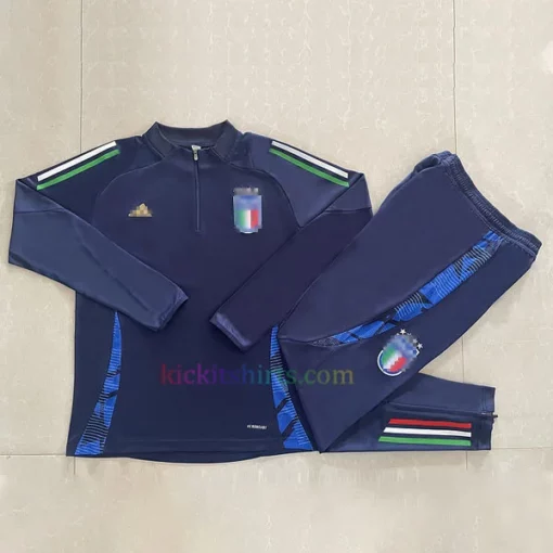 Italy Training Kit 2024 Full Sleeves Blue Dark Blue Side 1