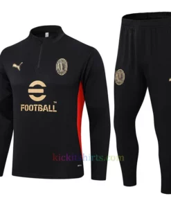 AC Milan Black Tracksuit 2024/25 Full Sleeves