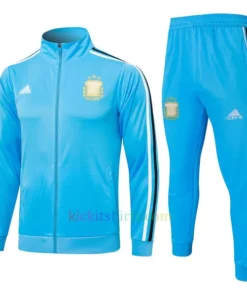 Argentina Light Blue Tracksuit 2024 Full Sleeves Full Zip Gold Logo