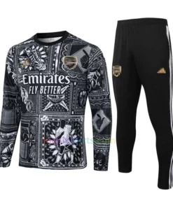 Arsenal Black Pattern Tracksuit 2023/24 Full Sleeves