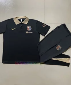 Barcelona Black Polo Kit 2024/25 Khaki Collar