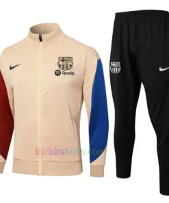 Barcelona Earthy Yellow Tracksuit 2024/25 Full Sleeves Full Zip