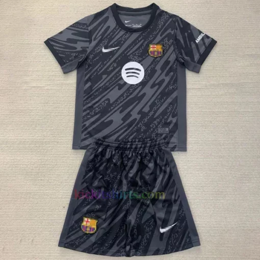 Barcelona Goalkeeper Kit Kids 202425 Black 1