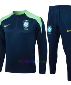 Brazil Navy Blue Tracksuit 2024 Full Sleeves