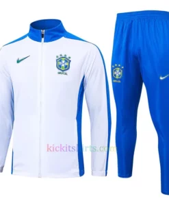 Brazil White Tracksuit 2024 Full Sleeves Full Zip