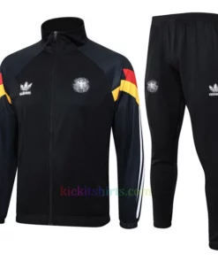 Germany Black Tracksuit 2024 Red/Yellow Sleeves Full Zip