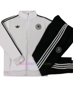 Germany White Tracksuit 2024 Full Sleeves Full Zip Black Stripes