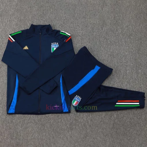 Italy Navy Blue Tracksuit 2024 Full Sleeves Full Zip 4 Stars 3