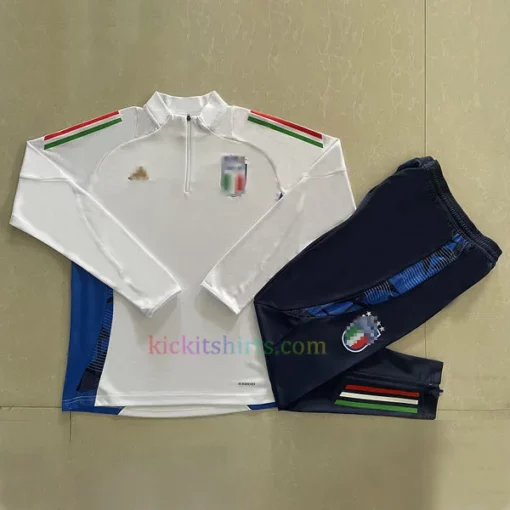 Italy Training Kit 2024 Full Sleeves White Dark Blue Side