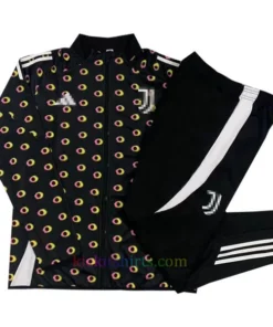 Juventus Black Spotted Tracksuit 2024/25 Full Sleeves Full Zip