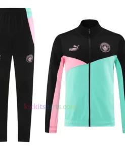 Manchester City Black Green Tracksuit 2024/25 Full Sleeves Full Zip