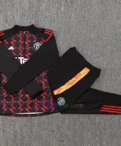Manchester United Black/Red Tracksuit 2024/25 Full Sleeves