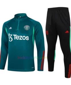 Manchester United Drak Green Tracksuit 2023/24 Full Sleeves