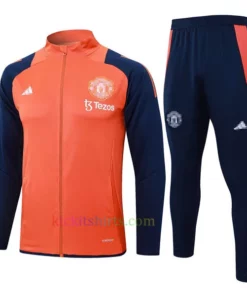 Manchester United Orange Tracksuit 2024/25 Full Sleeves Full Zip