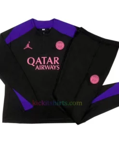 PSG Jordan Black Tracksuit 2024/25 Full Sleeves