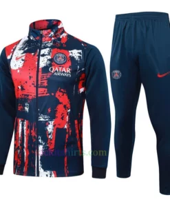 PSG Navy Blue Ink Painting Tracksuit 2024/25 Full Sleeves Full Zip
