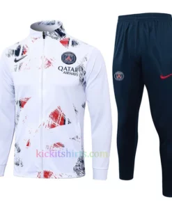 PSG White Ink Painting Tracksuit 2024/25 Full Sleeves Full Zip