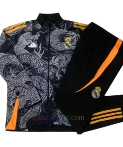 Real Madrid Black Dragon Tracksuit 2024/25 Full Sleeves Full Zip