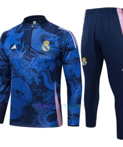 Real Madrid Dark Blue Dragon Tracksuit 2024/25 Full Sleeves