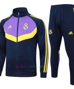 Real Madrid Nave Blue Purple Tracksuit 2024/25 Full Sleeves Full Zip