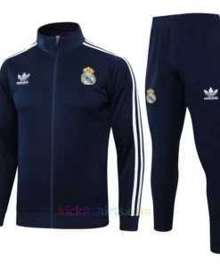 Real Madrid Nave Blue Tracksuit 2024/25 Full Sleeves Full Zip