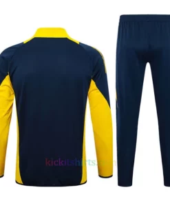 Real Madrid Nave Blue Tracksuit 2024/25 Yellow Sleeves Full Zip
