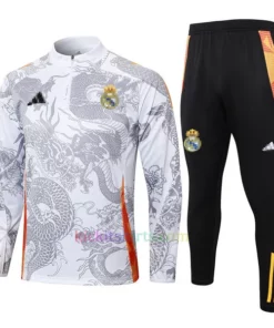 Real Madrid White Dragon Tracksuit 2024/25 Full Sleeves