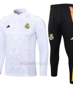 Real Madrid White Ink Pinted Tracksuit 2024/25 Full Sleeves