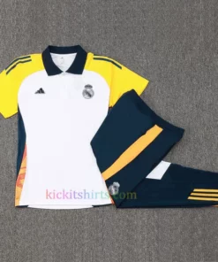 Real Madrid White Polo Kit 2024/25 Yellow Sleeves