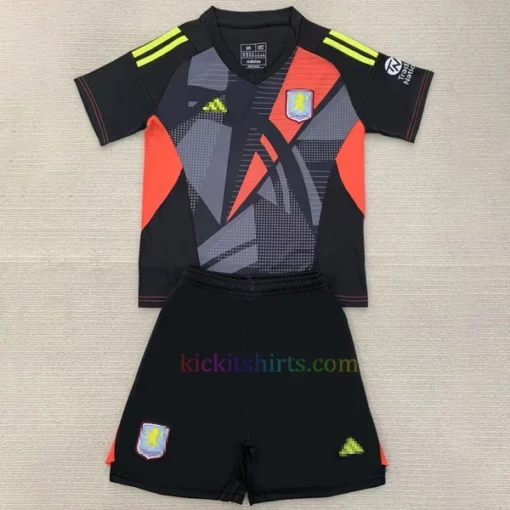 Aston Villa Goalkeeper Kit Kids 202425 Black 1
