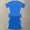 The back of Leeds United Goalkeeper Kit Kids 202425 Blue