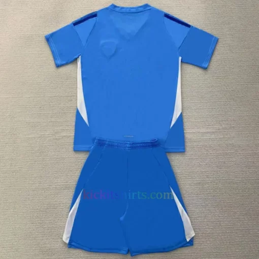 The back of Leeds United Goalkeeper Kit Kids 202425 Blue