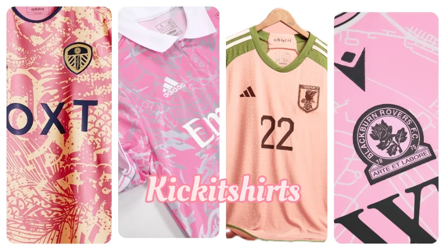 Pink football shirts