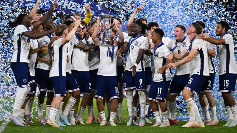 England U21 Won the Title celebration